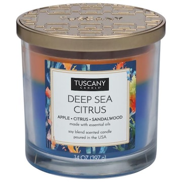 Tuscany Candle Candle, Scented, Soy Blend, Deep Sea Citrus