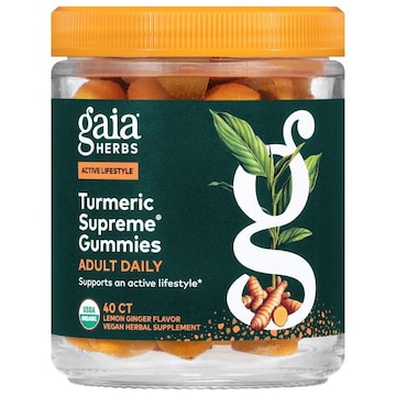 Gaia Herbs Adult Daily Gummies Lemon Ginger Flavor Turmeric Supreme