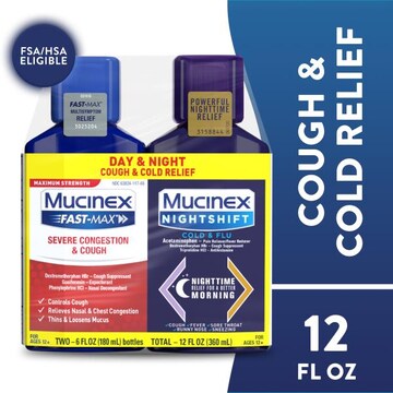 MUCINEX® Mucinex Fast Max Liquid Severe Congestion  Cough  Cold and Flu Medicine Day and Night Combo Pack - 2x6 oz