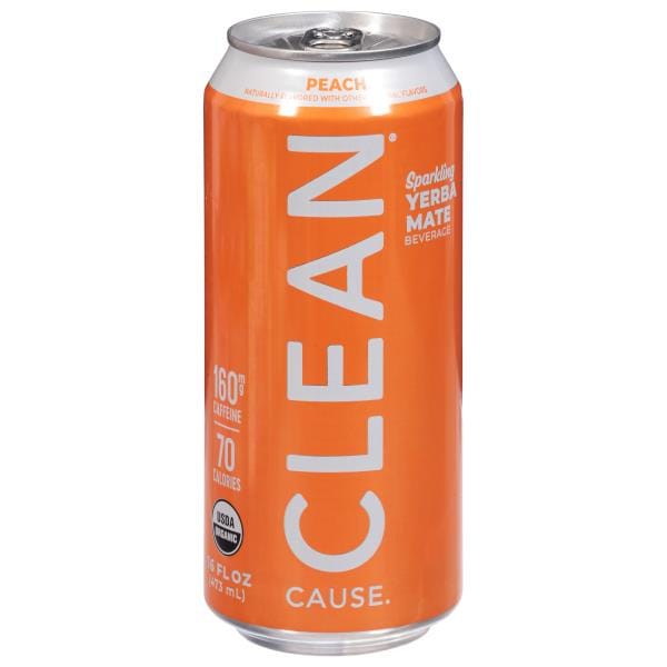 Clean Cause Yerba Mate Beverage, Sparkling, Peach | Publix Super