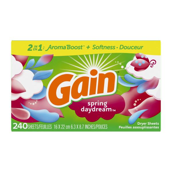 Gain dryer sheets, 240 Count, Original Scent Fabric Softener Sheets ...