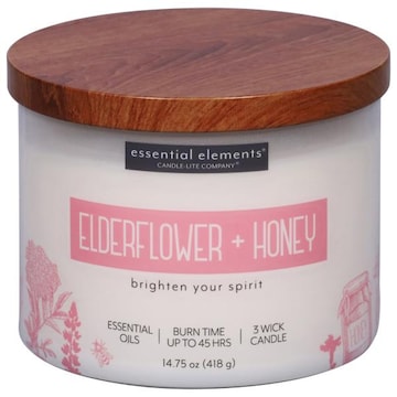 Essential Elements Candle, 3 Wick, Elderflower + Honey