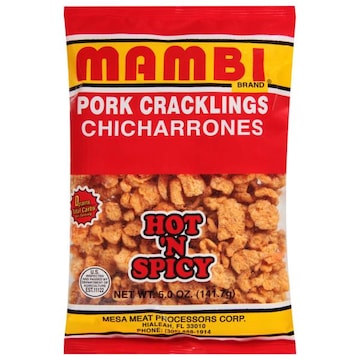 Mambi Pork Cracklings, Hot 'N Spicy, Chicharrones
