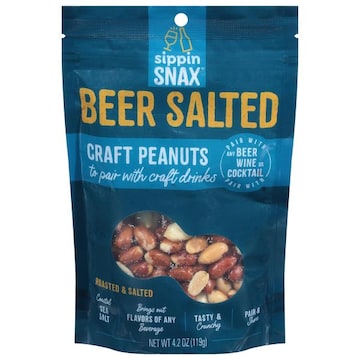Sippin Snax Craft Peanuts, Beer Salted, Roasted & Salted