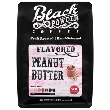 Black Powder Coffee Whole Bean Flavored Peanut Butter Coffee
