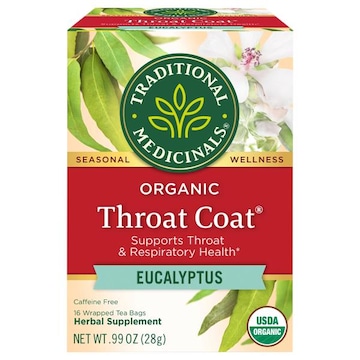 Traditional Medicinals Throat Coat, Organic, Caffeine Free, Eucalyptus, Tea Bags
