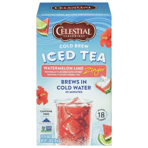 Celestial Seasonings Iced Tea, Caffeine Free, Cold Brew, Watermelon