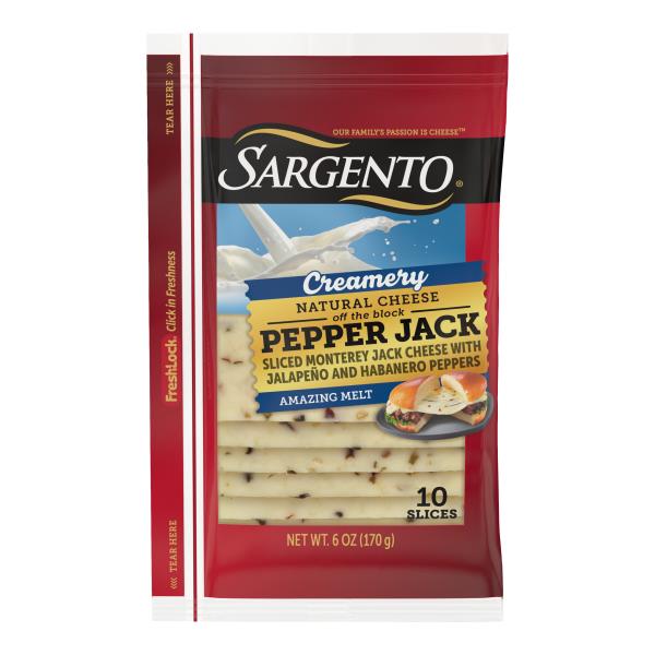 Sargento Sargento® Creamery Sliced Pepper Jack Natural Cheese, 10 