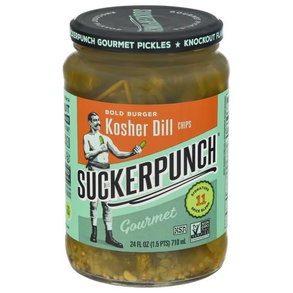 SuckerPunch Gourmet Pickles, Kosher Dill Chips, Bold Burger Publix