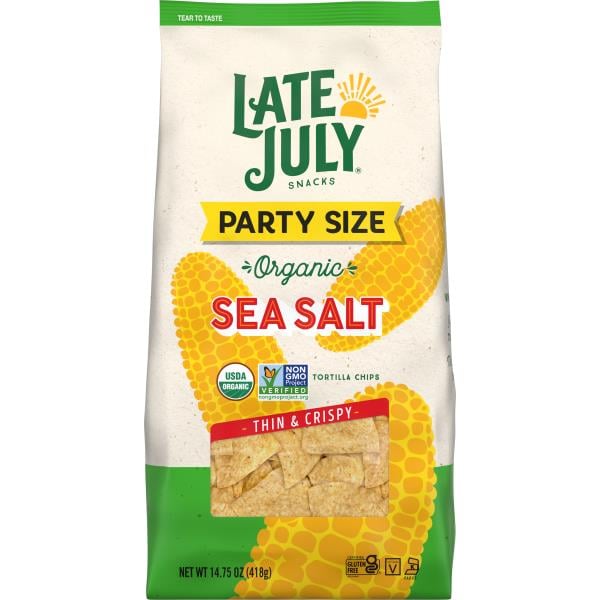 LATE JULY® Snacks Clásico Sea Salt Thin and Crispy Organic Tortilla