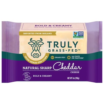 Truly Grass-Fed Cheese, Cheddar, Natural Sharp