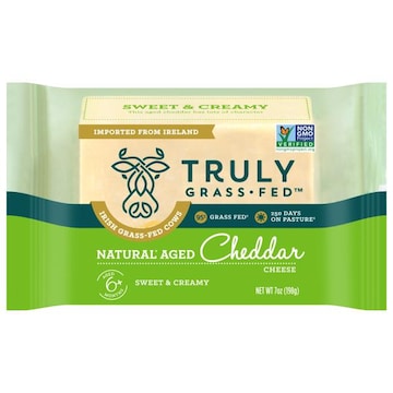 Truly Grass-Fed Cheese, Cheddar, Natural Aged