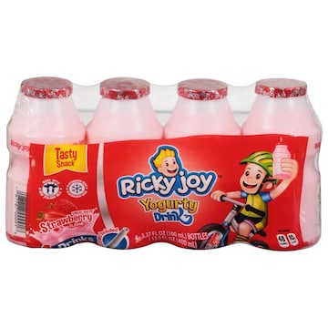 Ricky Joy Yogurty Drink, Strawberry Flavor, Tasty Snack