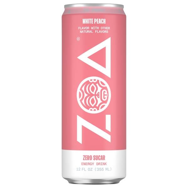 Zoa Energy Drink, Zero Sugar, White Peach | Publix Super Markets