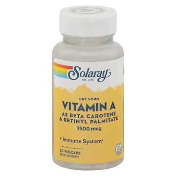 Solaray Vitamin A, Dry Form, 7500 mcg, VegCaps