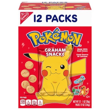 Nabisco Nabisco Pokemon Graham Snacks, Graham Cracker Snack Cookies, 12 Snack Packs