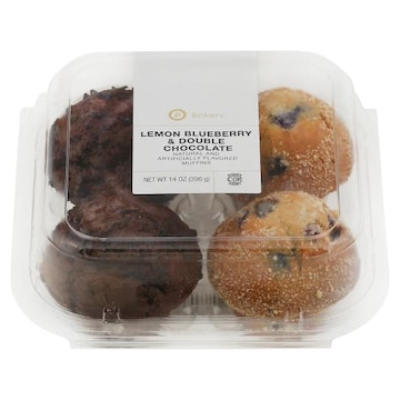 Lemon Blueberry and Double Chocolate Combo Muffins 4ct