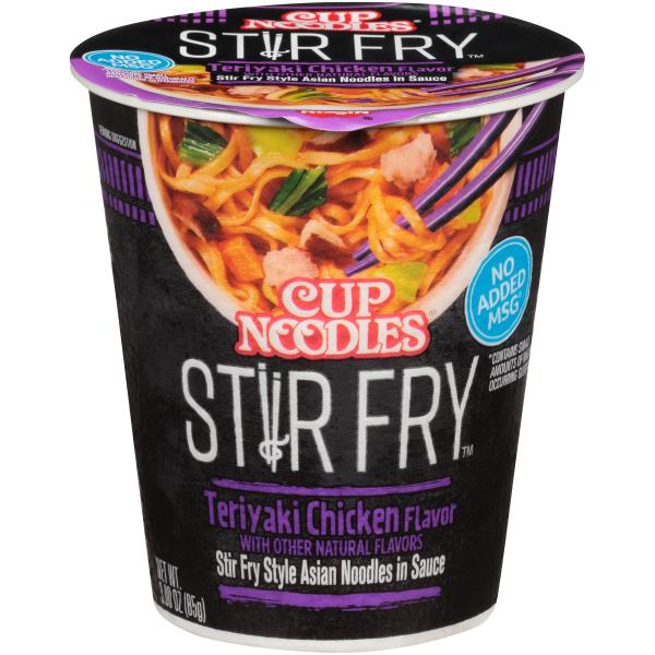 Cup Noodles Stir Fry Teriyaki Chicken Flavor Asian Noodles in Sauce ...