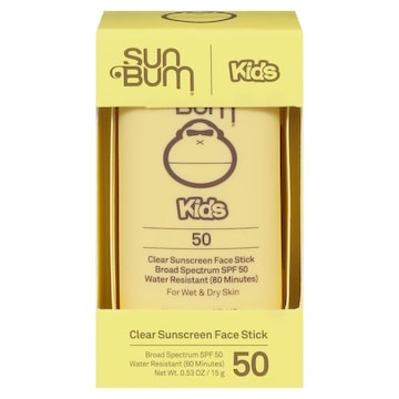 Sun Bum Sunscreen Face Stick, Clear, Broad Spectrum SPF 50, Kids