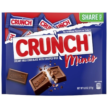 Crunch Milk Chocolate, with Crisped Rice, Creamy, Minis, Share Pack
