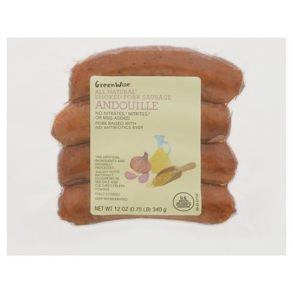 GreenWise All Natural Smoked Pork Sausage, Andouille Publix Super Markets