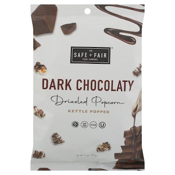The Safe + Fair Food Company Drizzled Popcorn, Dark Chocolaty, Kettle Popped
