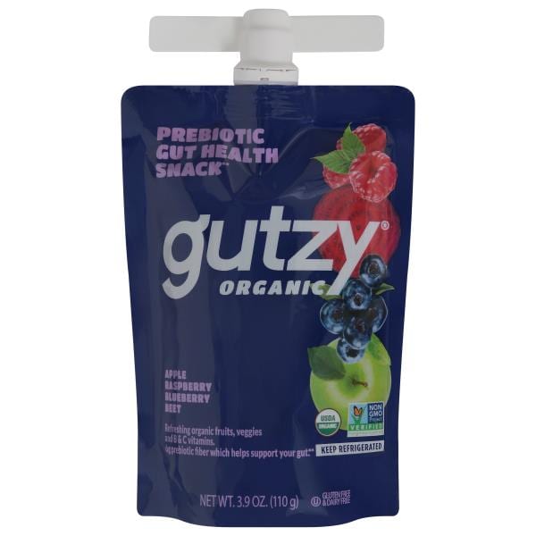 Gutzy Organic Gut Health Snack, Fruit & Veg, Apple, Raspberry
