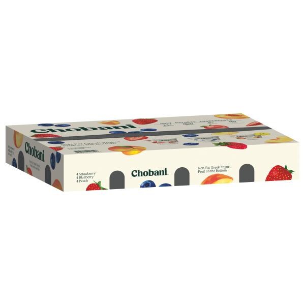 Chobani Greek Yogurt, Nonfat, Assorted, Fruit on the Bottom, Variety