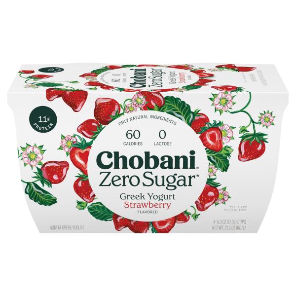 Chobani Greek Yogurt, Nonfat, Zero Sugar, Strawberry | Publix Super Markets