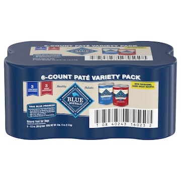Blue Buffalo Blue Natural Pate Chicken Dinners/Beef Dinners Food for Dogs Variety Pack