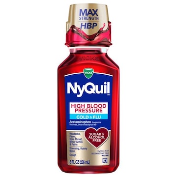 Vicks NyQuil Cold & Flu, Max Strength, High Blood Pressure