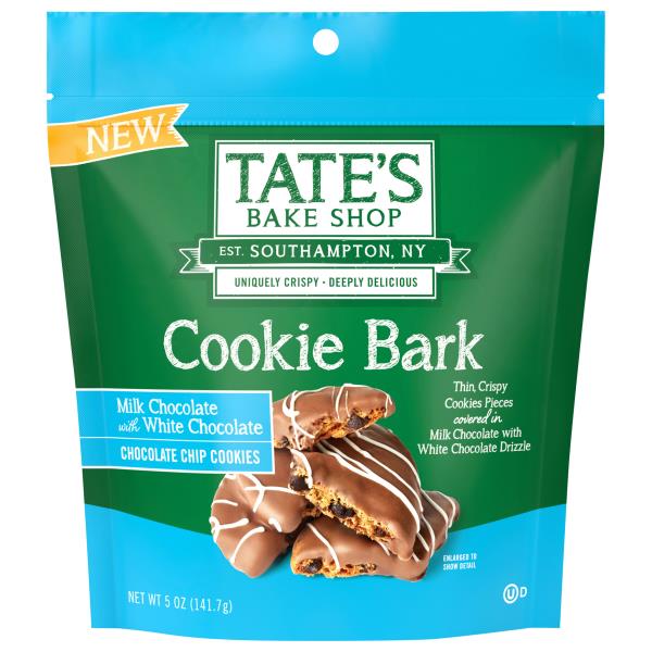 Tate's Bake Shop COOKIE BARK CHOCOLATE CHIP COOKIES, MILK CHOCOLATE WITH WHITE CHOCOLATE