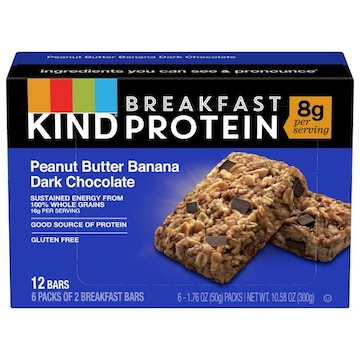 Kind Breakfast Bars, Peanut Butter Banana Dark Chocolate, 6 Pack