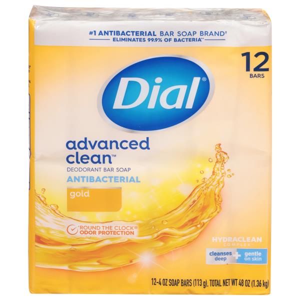 Dial Advanced Clean Bar Soap, Deodorant, Antibacterial, Gold | Publix ...