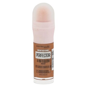 Maybelline Instant Age Rewind 4-In-1 Glow Makeup, Perfector, Medium Deep Warm 2.5