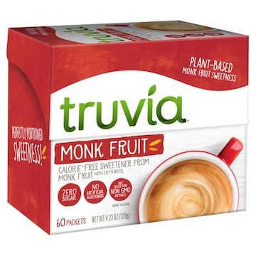 Truvia Calorie-Free Sweetener from the Monk Fruit Packets, 60-Count (4.23 oz Carton)