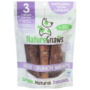 Nature Gnaws Dog Chews, Natural, Beef Crunch Wraps, Heavy Chewers