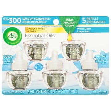 Air Wick Essential Oils Scented Oil Refills, Fresh Linen