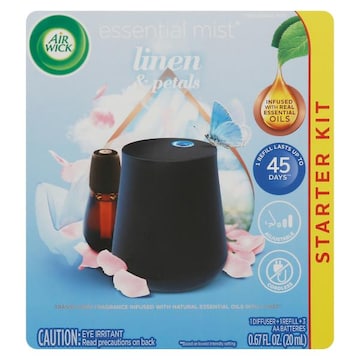 Air Wick Essential Mist Starter Kit, Linen & Petals