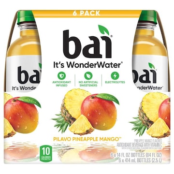 Bai BEVERAGE, PILAVO PINEAPPLE MANGO, 6 PACK