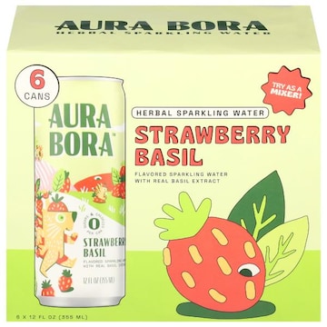 Aura Bora Herbal Sparkling Water, Basil Berry