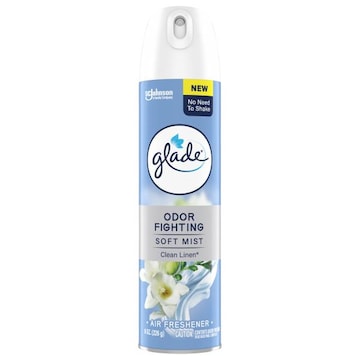 Glade Odor Fighting Soft Mist Air Freshener Room Spray, Clean Linen, 8.0oz, 1pk