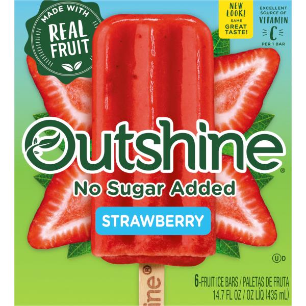 Outshine No Sugar Added Strawberry Frozen Fruit Bars Publix Super Markets