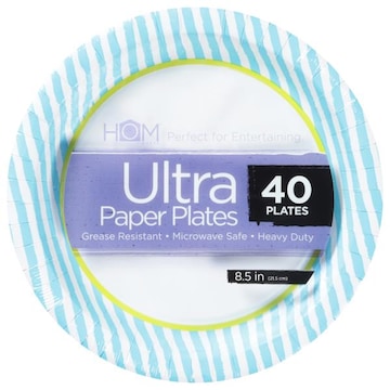 Homworks Paper Plates, Ultra, Heavy Duty, 8.5 Inch