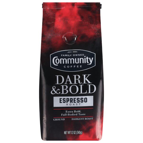 Community Coffee Coffee, Dark & Bold, Ground, Darkest Roast, Espresso