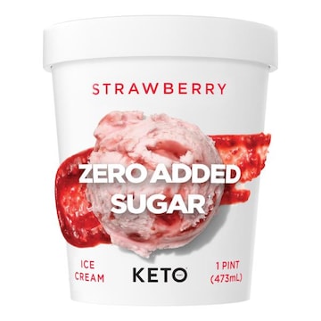 Keto Pint Ice Cream, Zero Added Sugar, Strawberry