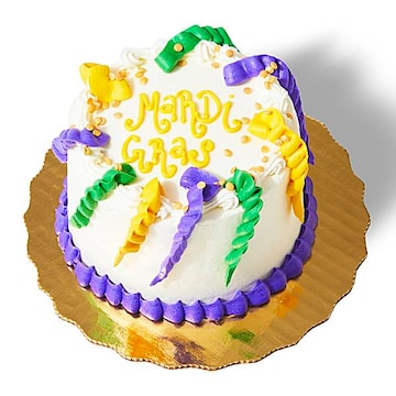 Mardi Gras Ribbon Mini Cake
