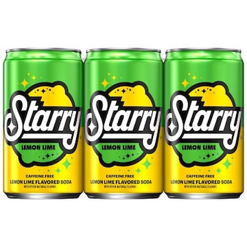 Starry Lemon Lime Soda, Caffeine Free, Mini Cans