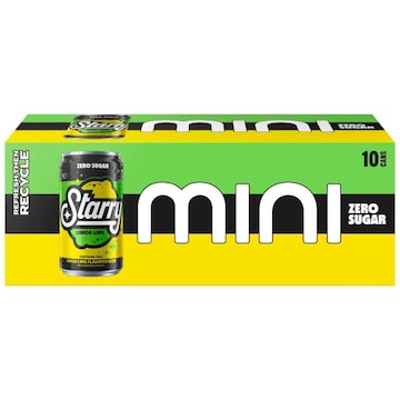 Starry Starry Zero Sugar Soda Lemon Lime 7.5 Fl Oz, 10 Count