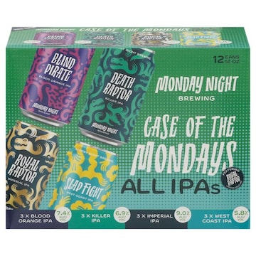 Monday Night Brewing Beer, All IPAs, Case of the Mondays, 12 Pack